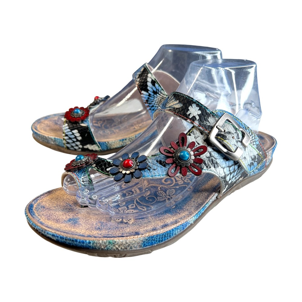 Spring Step L'Artiste Kindness BLUM Floral Beaded Sandals EU 39 US 8 8.5